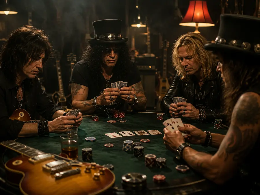 Gitaristen die pokeren